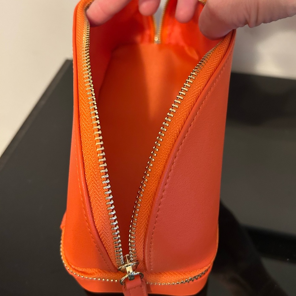 Vibrant Orange Duo Travel Cosmetic Case Jewelry Organizer - Picture 3 of 5